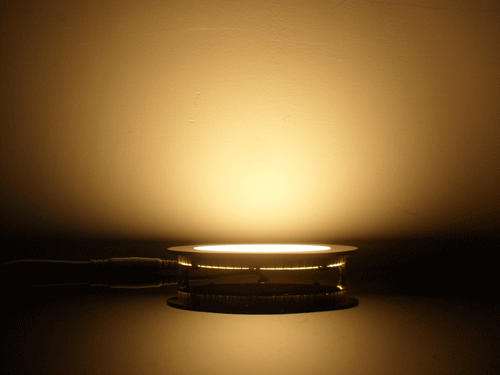 โคมไฟ LED Down Light 9w แบบบาง หน้ากลม แสงสีวอร์มไวท์ (warm white) 6นิ้ว (15cm)-4