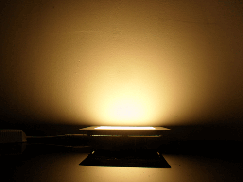 โคมไฟ LED Down Light 9w แบบบาง หน้าเหลี่ยม แสงสีวอร์มไวท์ (warm white) 6นิ้ว (15cmx15cm)-4