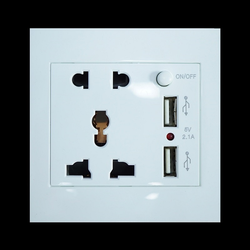  USB / Ѻѧѧ Ẻ USB  KR-USB0202A-SW (USB Wall Socket) բ ԪԴ/Դ-1