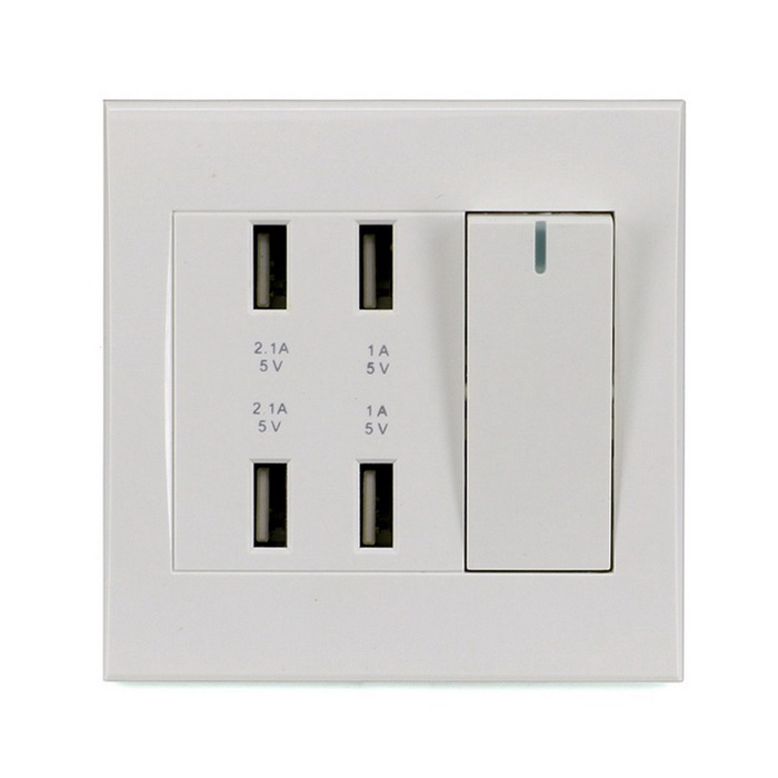  USB / Ѻѧѧ Ẻ 4USB  KR-USB0402A-SW (USB Wall Socket) բ ԪԴ/Դ